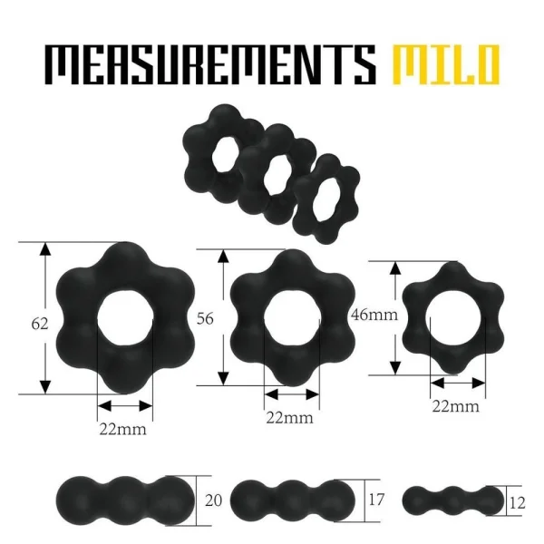 Velv'Or Rooster Milo Set of 3 Soft Silicone Cock Rings — image 8 of 11