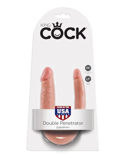King Cock U-shaped Small Double Trouble - Flesh