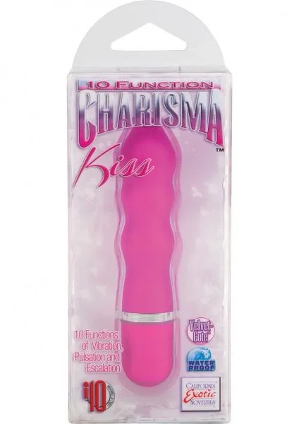 10 Function Charisma Kiss Vibrator Waterproof Pink 3.25 Inch