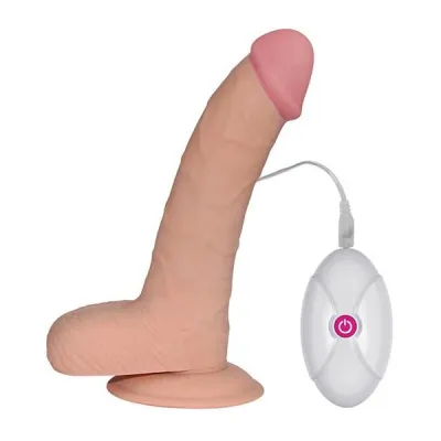Lovetoy The Ultra Soft Dude 8 8 Inch Vibrating Curved Chubby Dildo