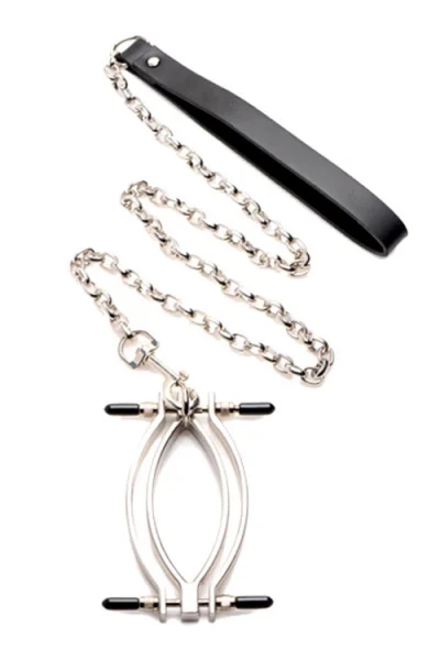 Master Series Pussy Tugger - 3" Adjustable Vaginal Clamp with Leash