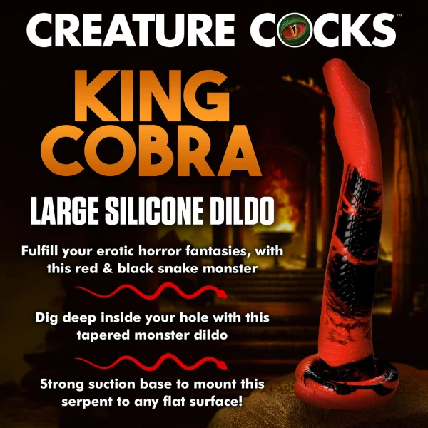 King Cobra Large 14" Long Silicone Suction Cup Dildo By Creature Cocks