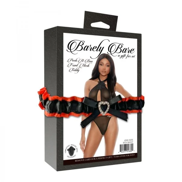 Barely Bare Peek-A-Boo Front Mesh Teddy Black