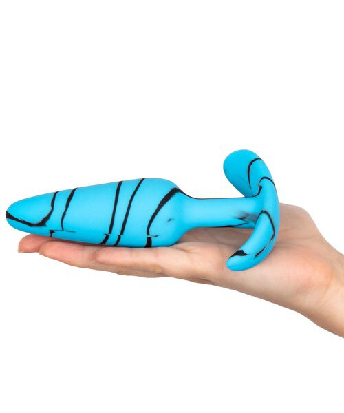Mon Amour Blue Marble Silicone Butt Plug - 4, 4.8, or 5.8 Inch