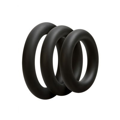 3 C Ring Set Thick Black Cock And Ball Ring