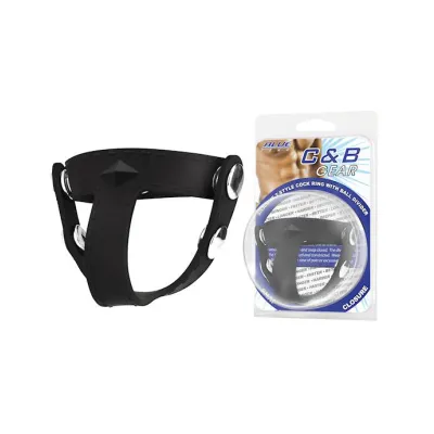 Silicone T style Cock Ring With Ball Divider Black