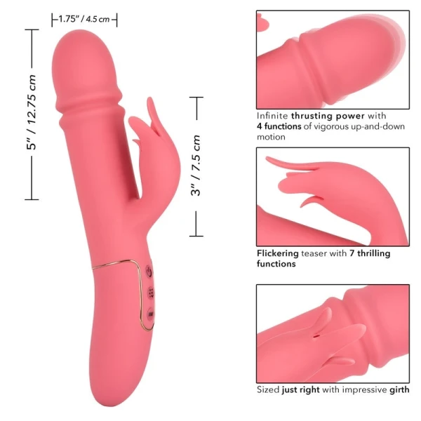 Shameless Tease Powerful Silicone Rabbit Style Thrusting Vibrator By CalExotics
