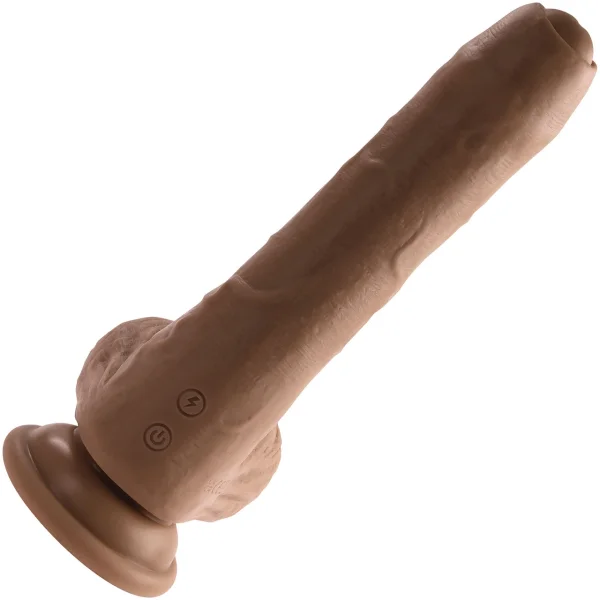 Peek A Boo Uncut Vibrating Rechargeable Silicone Suction Cup Dildo By Evolved Novelties - Chocolate