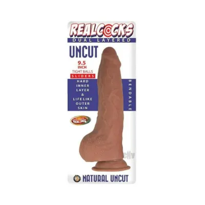 Realcocks Dual Layered Uncut Slider Tight Balls 9 5 In Brown