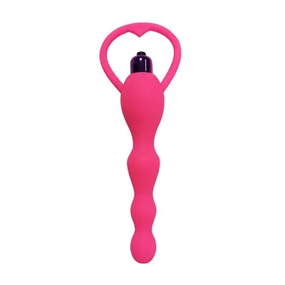 Silicone Vibrating Anal Beads Rose