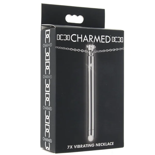 Charmed 7X Rechargeable Stainless Steel Vibrating Necklace - Silver