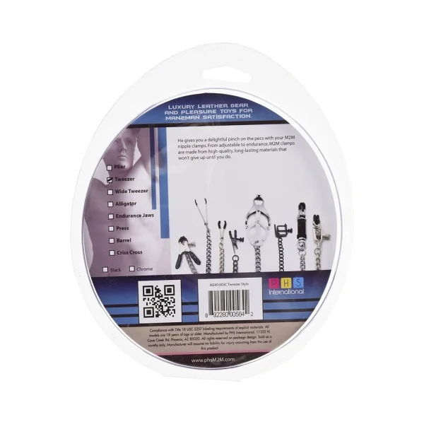 H2h Nipple Clamps Tweezer With Chain (chrome) — image 6 of 7