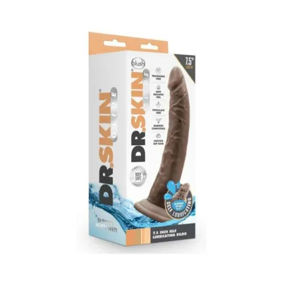 Dr Skin Glide Self lubricating Dildo 7 5 In Chocolate
