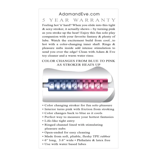 Adam & Eve Intensity Power Stroker - Clear/Blue