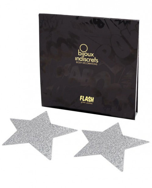 Bijoux Indiscrets Pasties - Flash Star - Silver