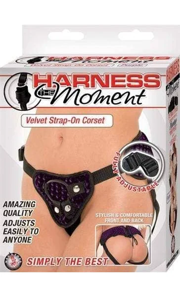 Harness The Moment Velvet Strap On Corset - Purple — image 6 of 6