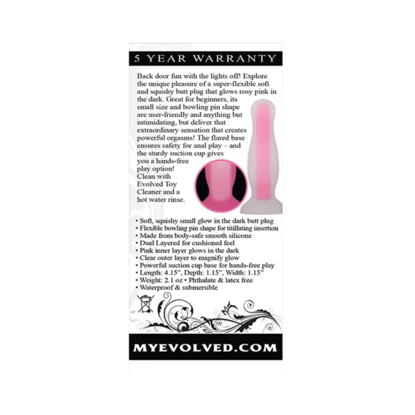 Evolved Luminous Silicone Plug Small Pink — image 6 of 9