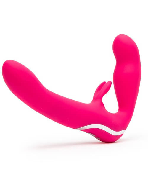 Happy Rabbit Rechargeable Vibrating Strapless Strap On Pink