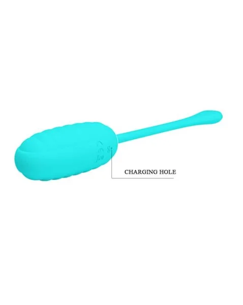 Kirk Liquid Silicone Remote Egg Vibrator - 7.7 Inch - Turquoise - 7.7 Inch