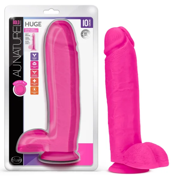 Au Naturel - Bold - Huge - 10 Inch Dildo - Pink