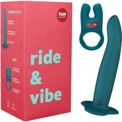 Fun Factory Paired For Pleasure Ride Vibe Kit With Limba Flex Medium Dildo NOS Vibrating Cock Ring