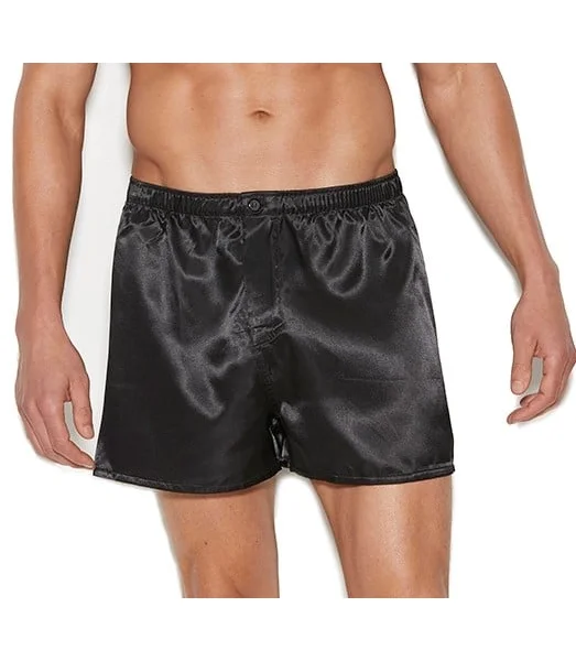 Sexy Black Satin Boxer