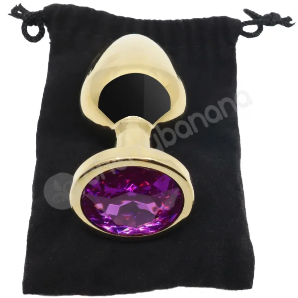 Hidden Treasures Gold & Purple Gem 2.9" Butt Plug