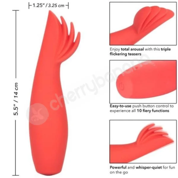 Red Hot Blaze Triple Flickering Teasers Vibrator