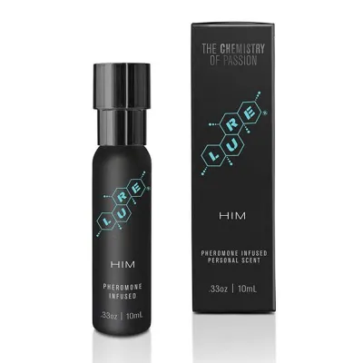 Lure Black Label for Him Pheromone Infused Personal Scent 33 Fl Oz 10 ml Bottle