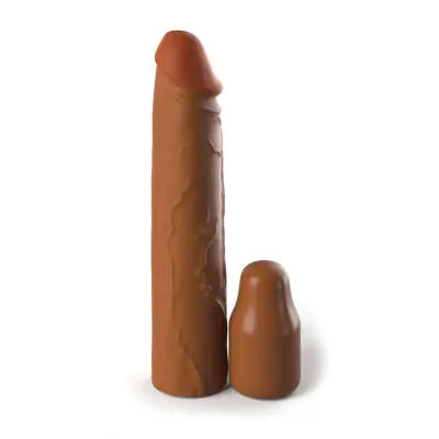 Fantasy X Tensions Elite 8 Inch Sleeve With 2 Inch Plug Tan