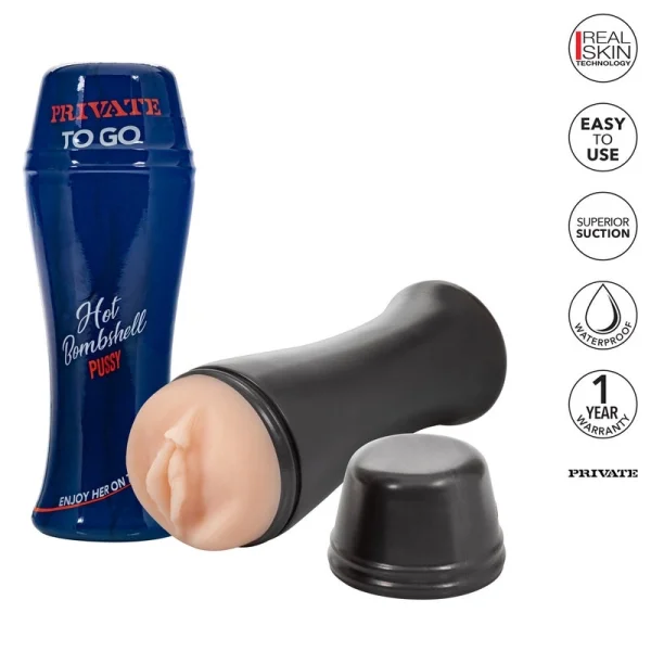 Private Hot Bombshell Vacuum Cup To Go Penis Masturbator By CalExotics
