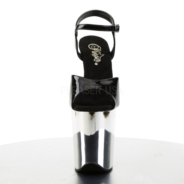 8 inches Heel, 4 inches PF Ankle Strap Sandal w/Chrome Plated Bottom — image 14 of 16