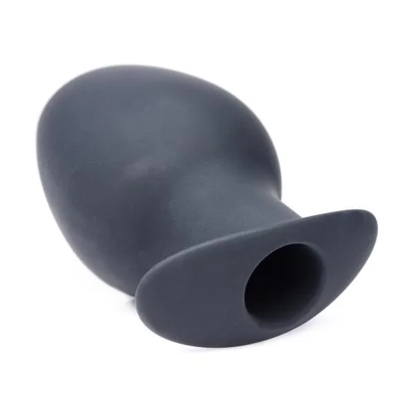 Ass Goblet Silicone Hollow Anal Plug Large Black