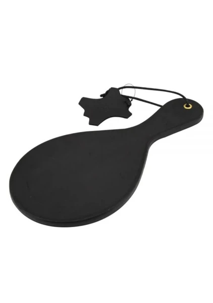 Bound Noir Nubuck Leather Paddle with Brass Stud Detail