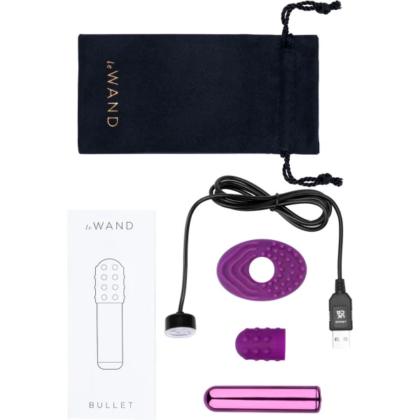 Le Wand Chrome Bullet Vibrator - Dark Cherry