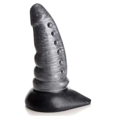 Cc Beastly Tapered Bumpy Silicone Dildo Silver