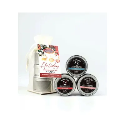 Earthly Body Hemp Seed Holiday Candle Trio Includes 1 Of Each Hemp Seed 3 in 1 Massage Candle 2 Oz