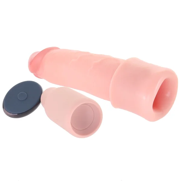 Fantasy X-tensions Elite Silicone Vibrating 9" Penis Extension With 3" Extender & Remote  - Vanilla
