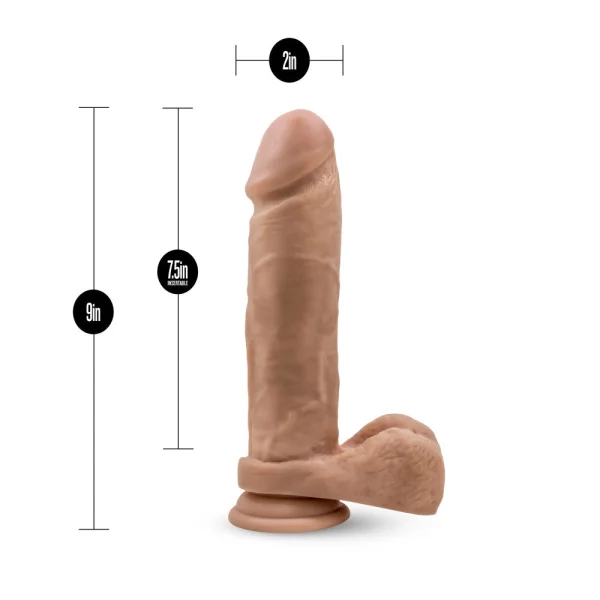 Silicone Willy's 10.5 Inch Silicone Suction Cup Dildo With Balls - Caramel