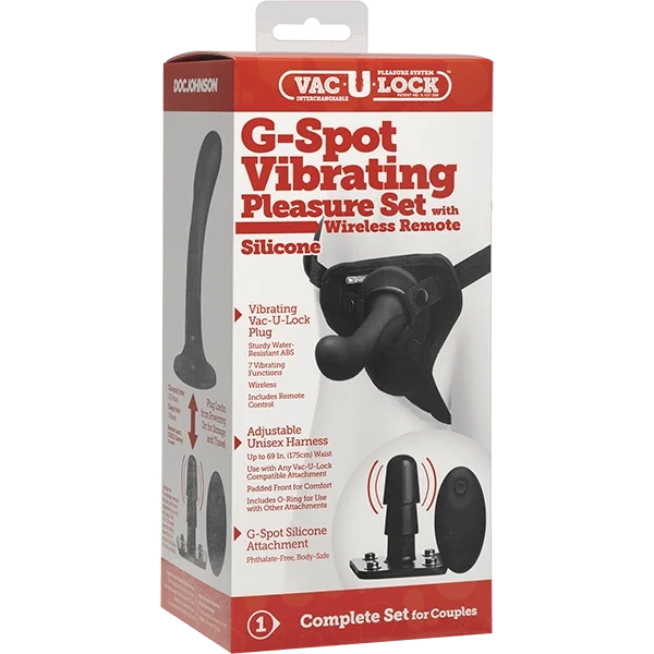VAC-U-LOCK - G-SPOT VIBRATING PLEASURE SET - SILICONE - BLACK