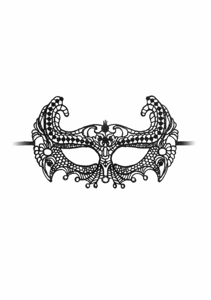 Empress Black Lace Mask - Black - Bondage Mask