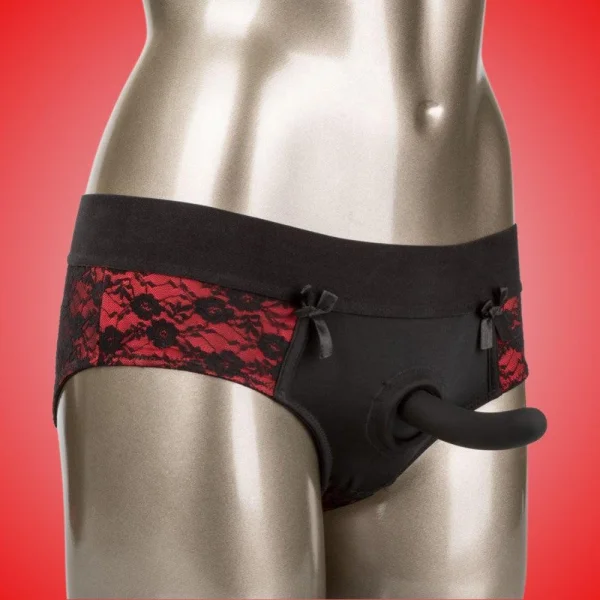 Scandal Crotchless Pegging Panty Set with Dildo - Small/Medium