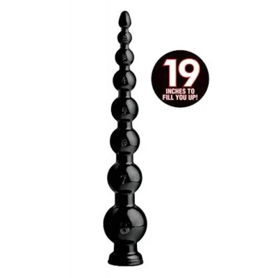 Hosed 19 Inch Graduated Bead Anal Snake Black 19 7 Inch
