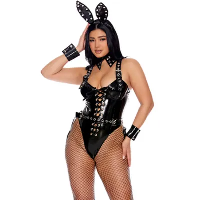 Forplay Lotta Bunny 5 Piece Black Sexy Bunny Costume