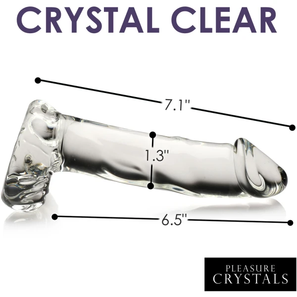 Pleasure Crystals 7.1" Glass Dildo With Balls — image 5 of 8
