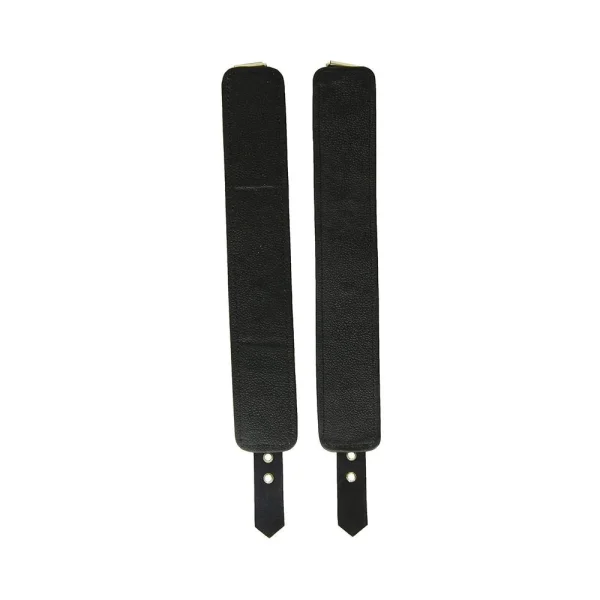 Rouge Plain Leather Wrist Cuffs Black