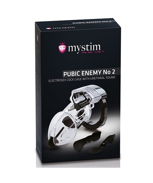 Mystim Pubic Enemy No 2 E-Stim Cock Cage with Urethral Sound — image 6 of 6