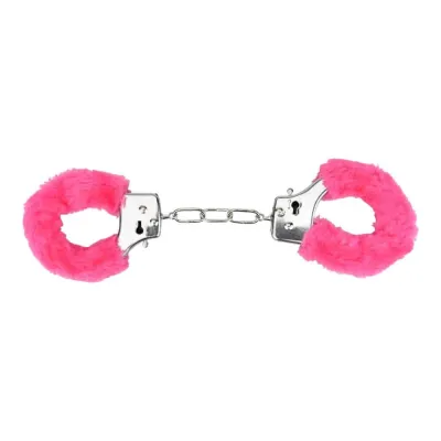 Bound to Play Heavy Duty Furry Handcuffs Pink