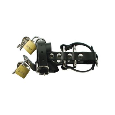 Leather Total Chastity Device Black