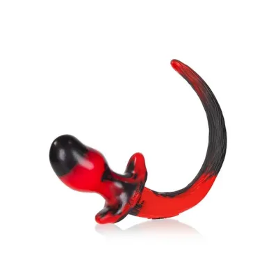 Puppy Tail Buttplug Bulldog 4 5 Inch Red black Large
